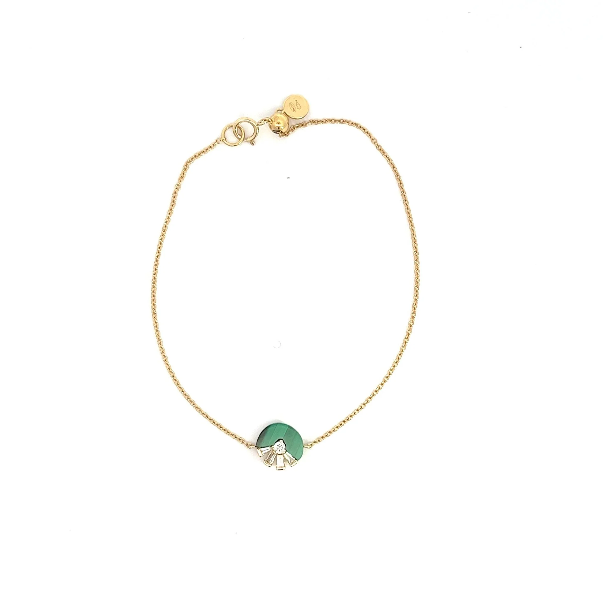 Eternelle Bracelet Diamond Malachite Yellow Gold