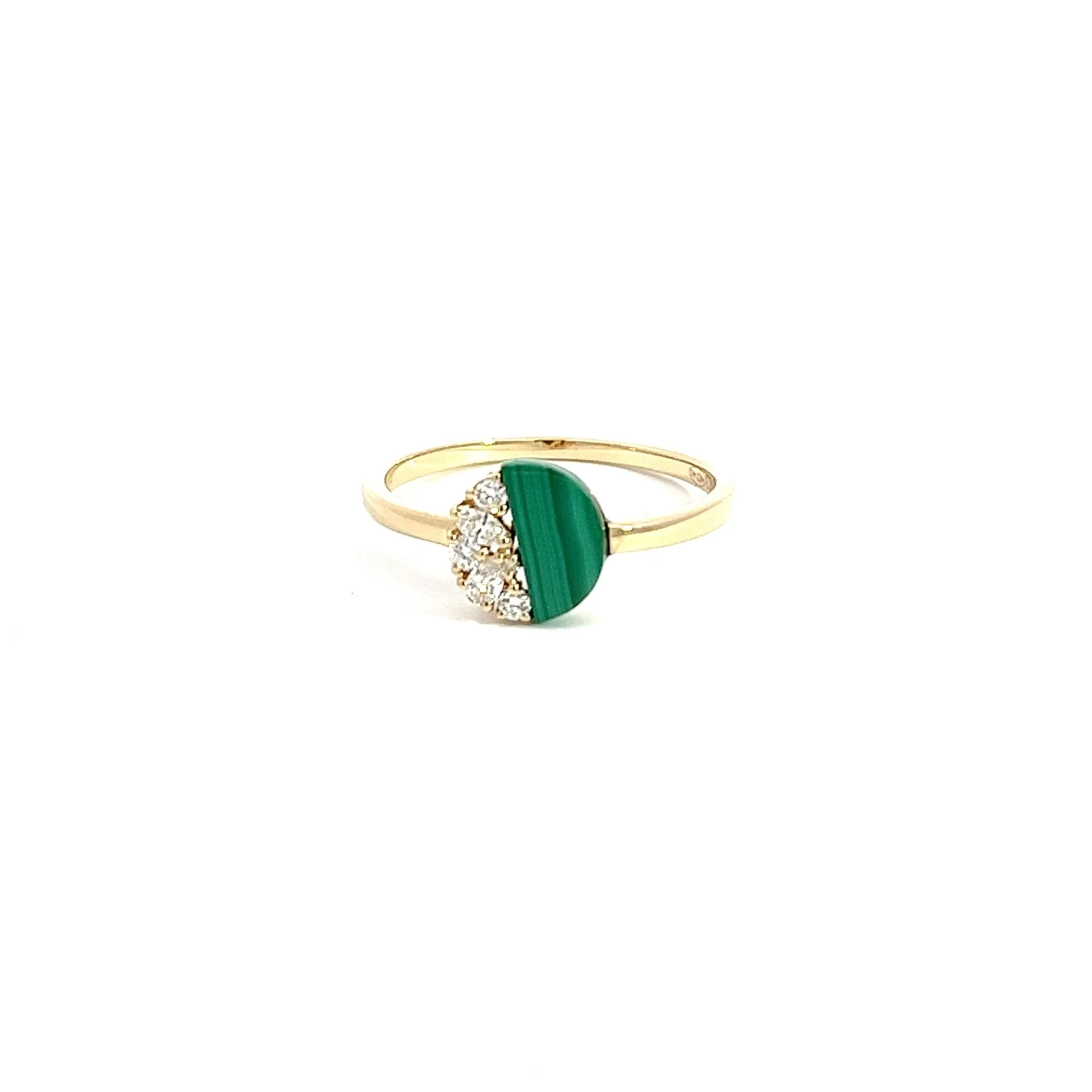 Eternelle Ring Diamond Malachite Yellow Gold
