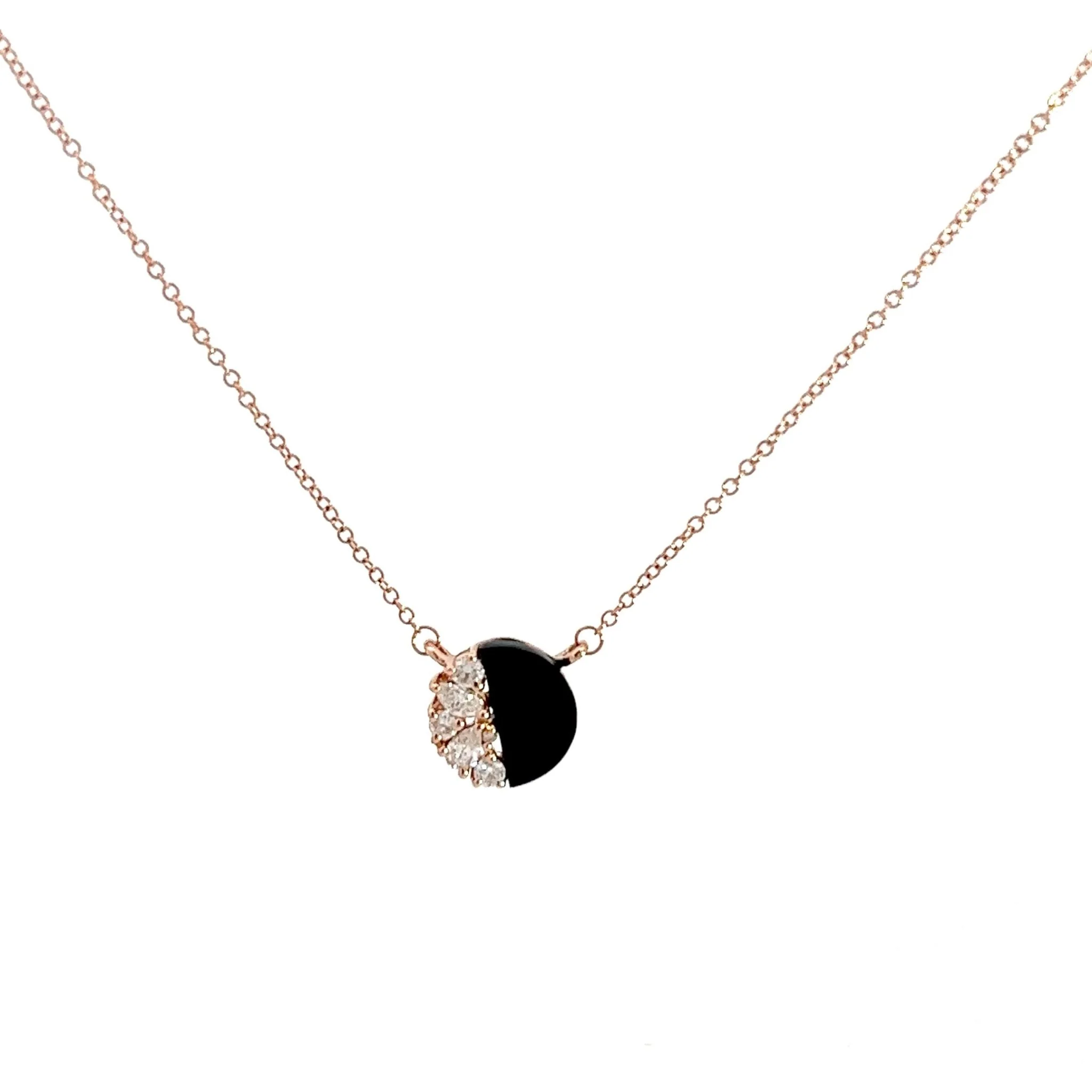 Eternelle Necklace Onyx Diamond Rose Gold