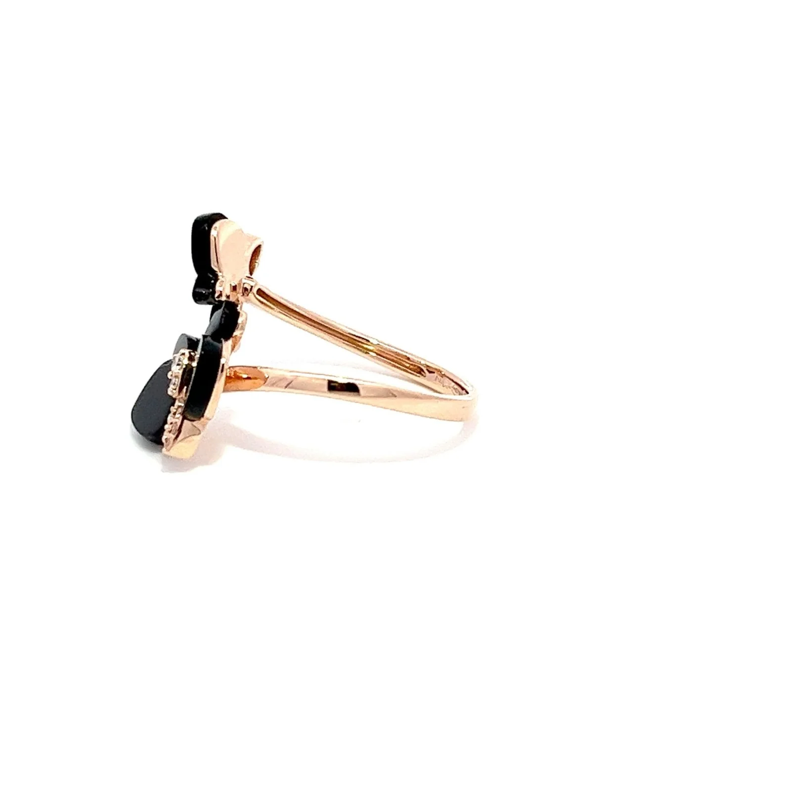 Eternelle Orchid Ring Onyx Diamond Rose Gold - Image 3