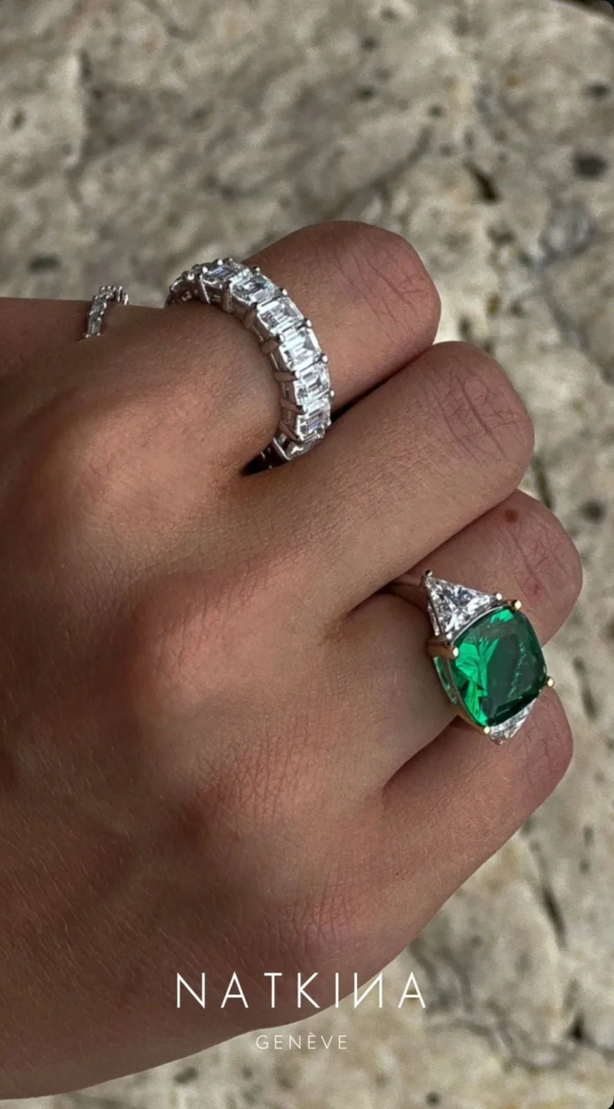 A Cushion Cut Karolina White Silver Ring - Image 13