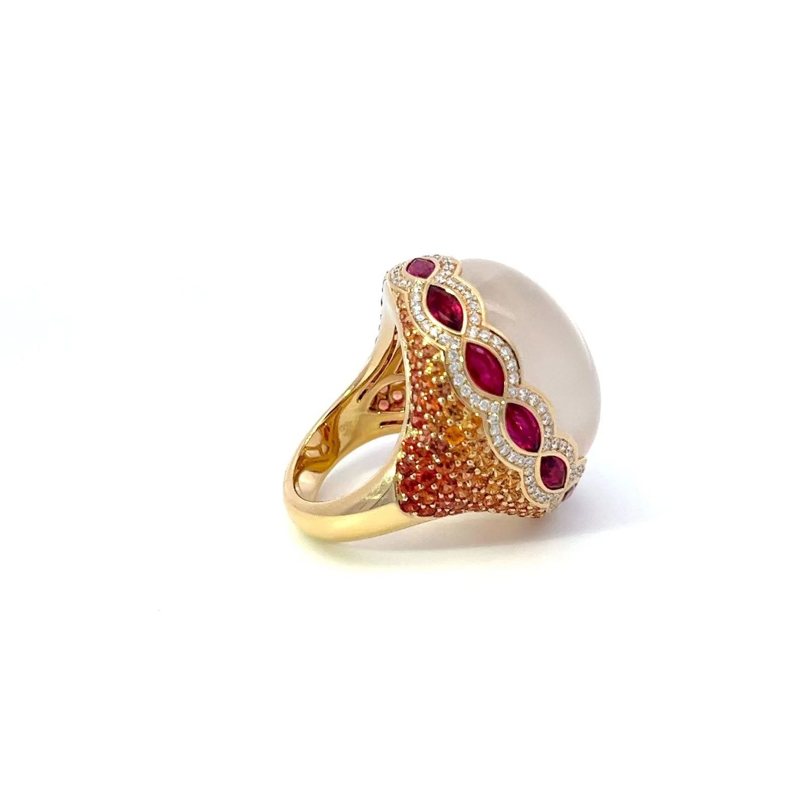 Treasure Moonstone Diamond 18K Yellow Gold Exclusive Ring - Image 4