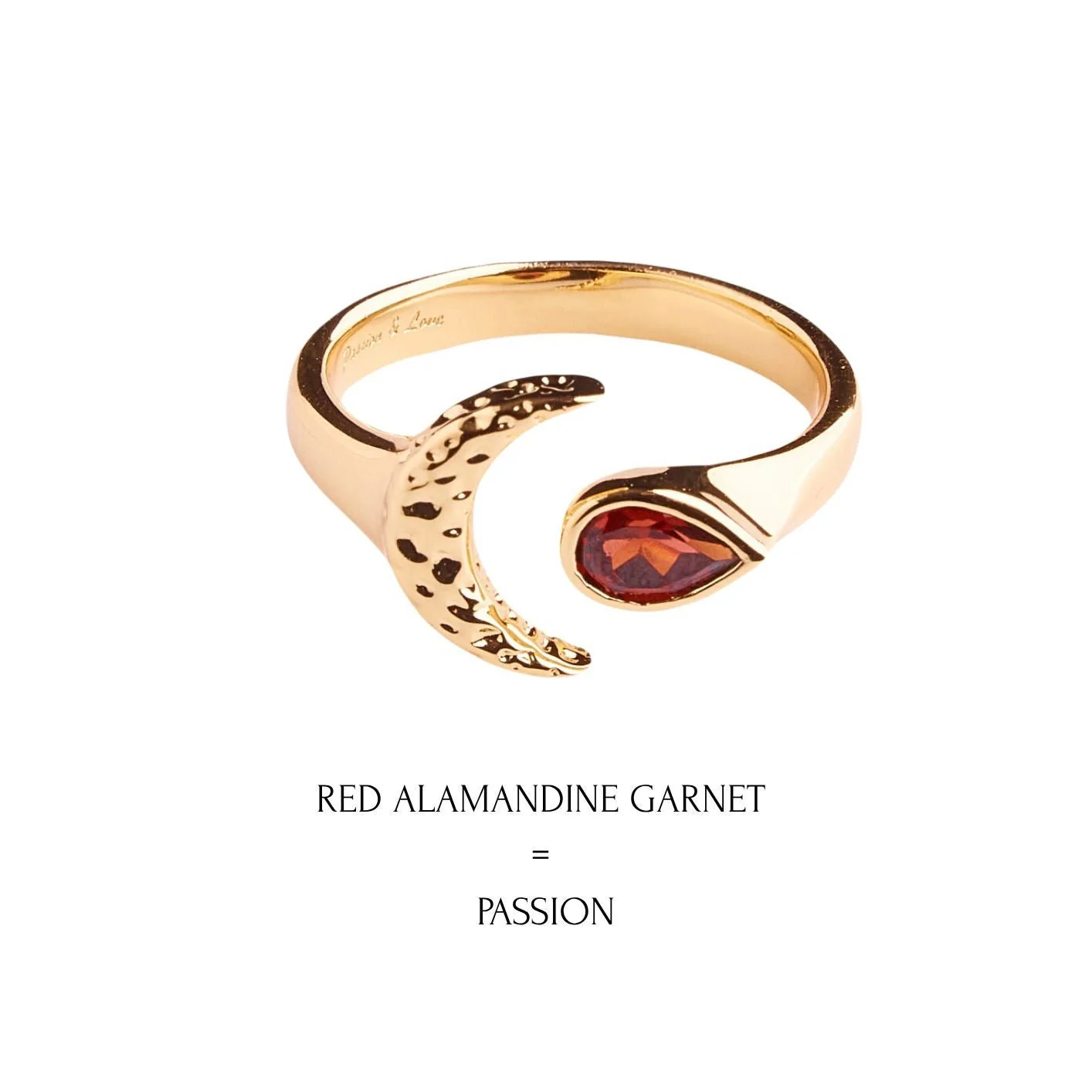 "I Create Miracles" Red Alamandine Garnet Ring by Kristina Bazan - Image 5