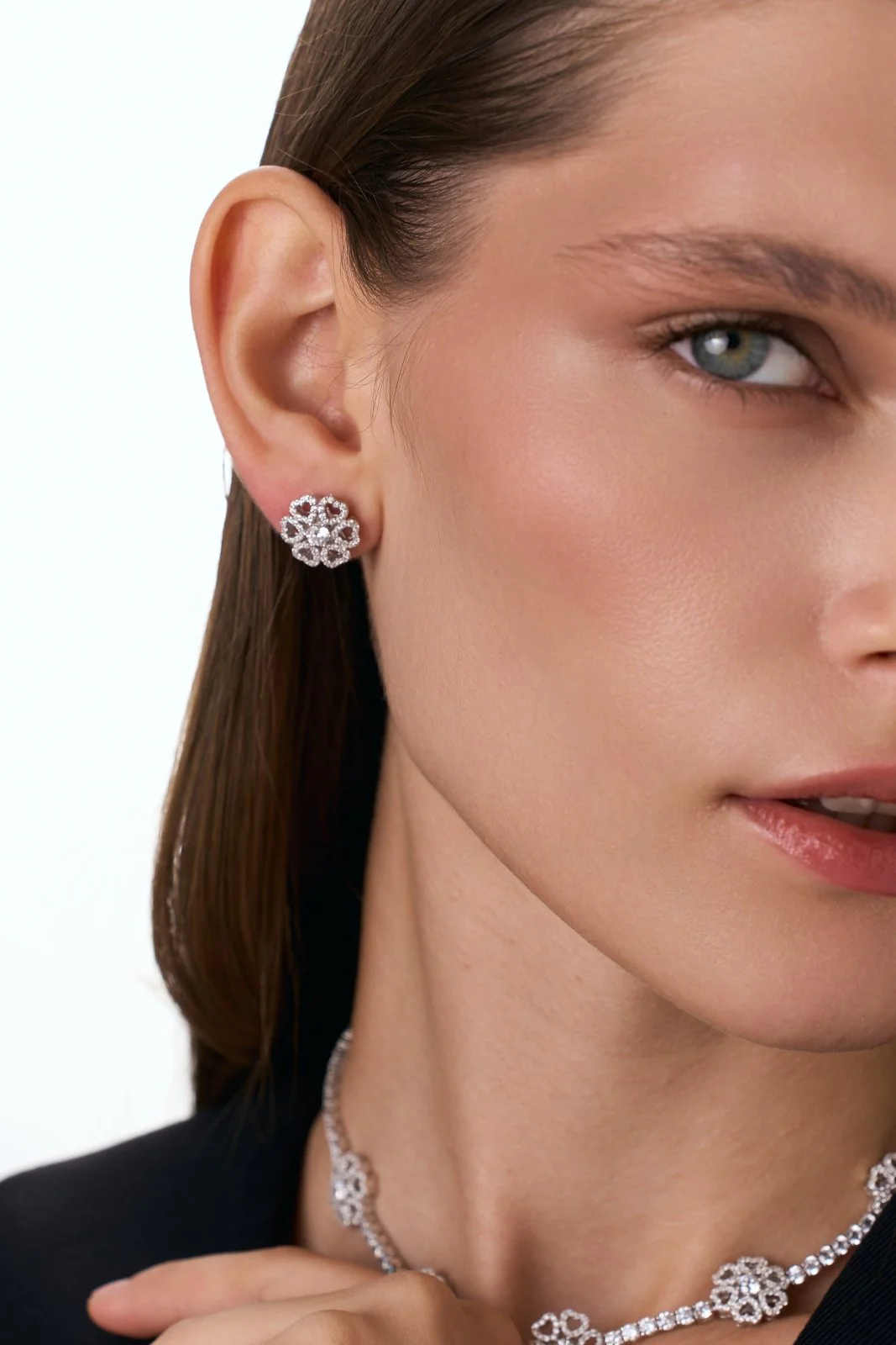 Silver Blooming Flower Earrings - Image 3