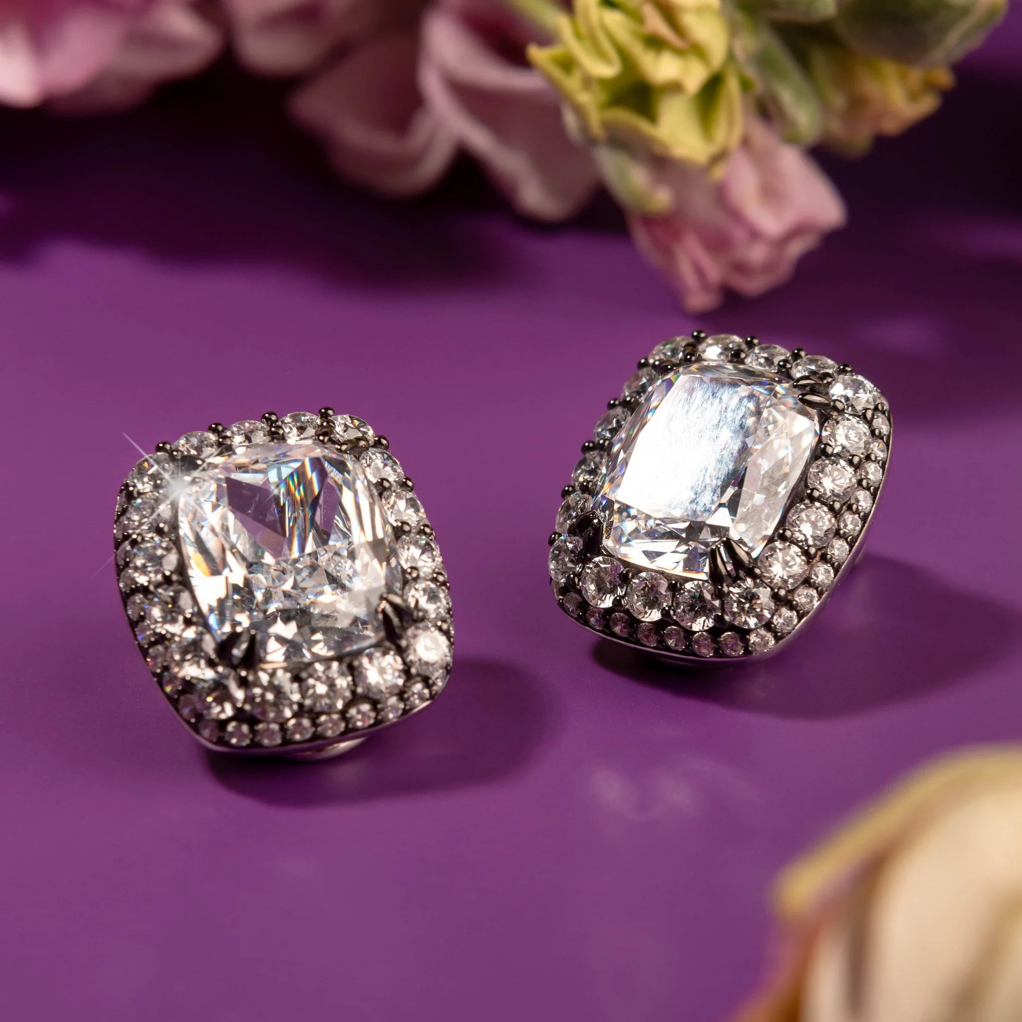 Festive Classy Cushion Cut Earrings - Image 3