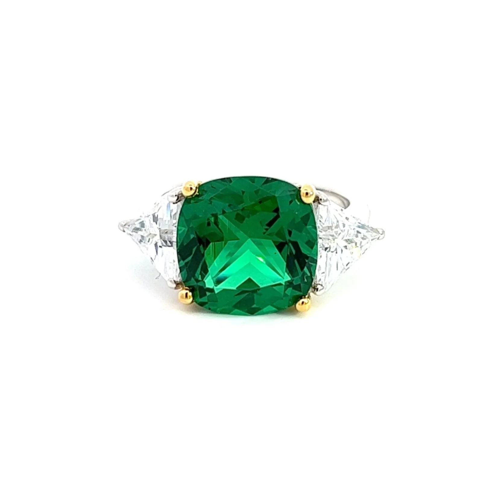 A Cushion Cut Karolina White Silver Ring - Image 12