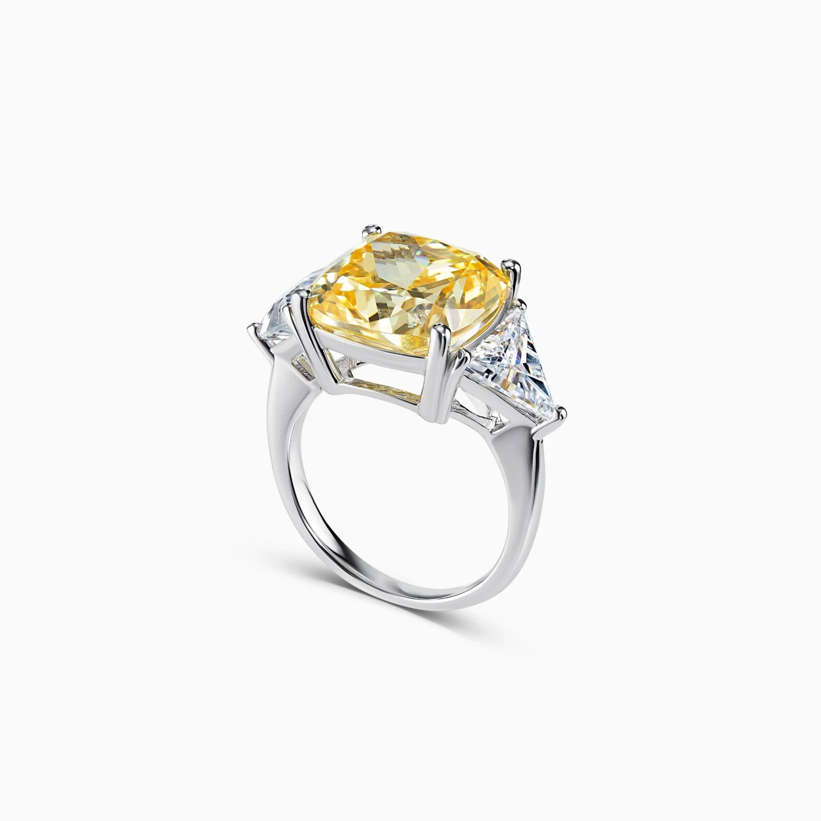 A Cushion Cut Karolina White Silver Ring - Image 3