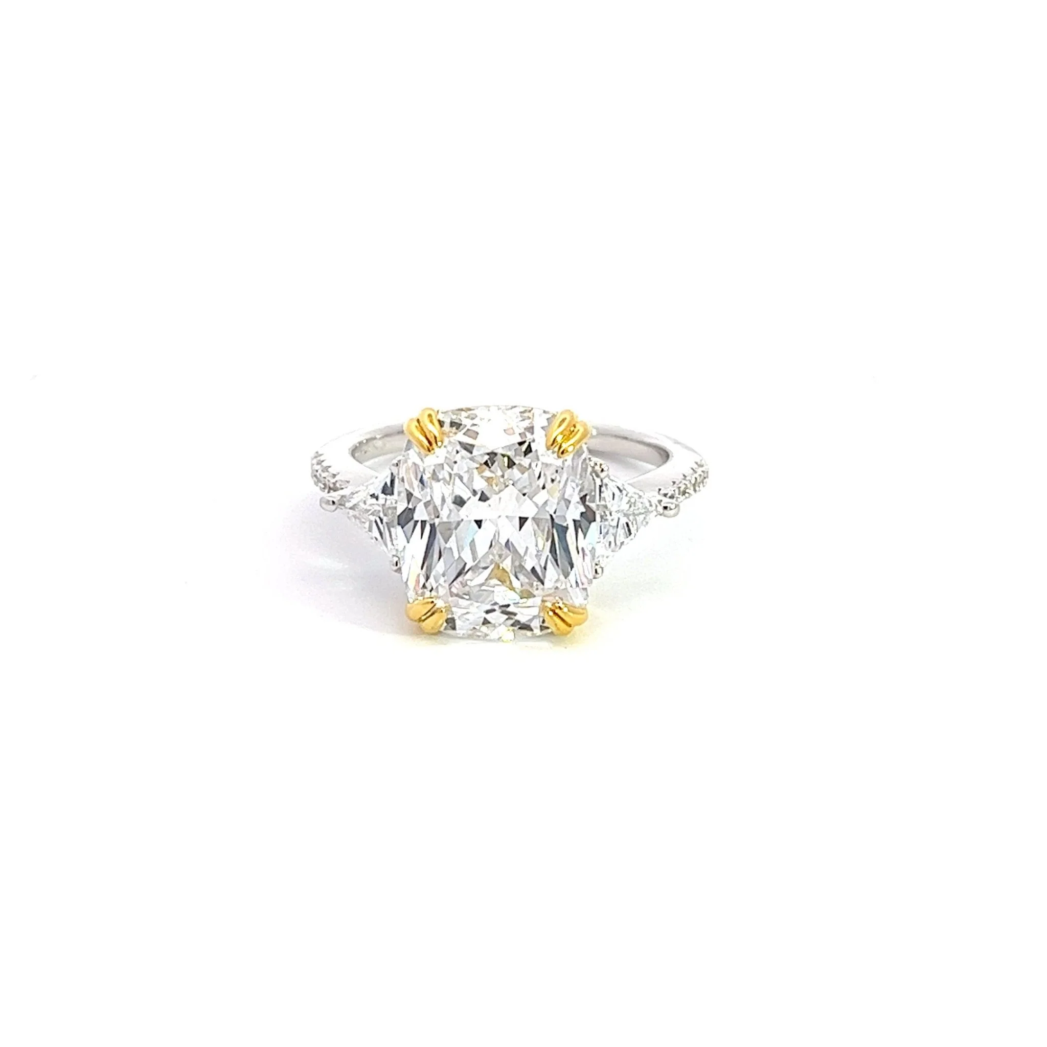 Elongated Cushion Cut Karolina White Silver Ring - Image 7