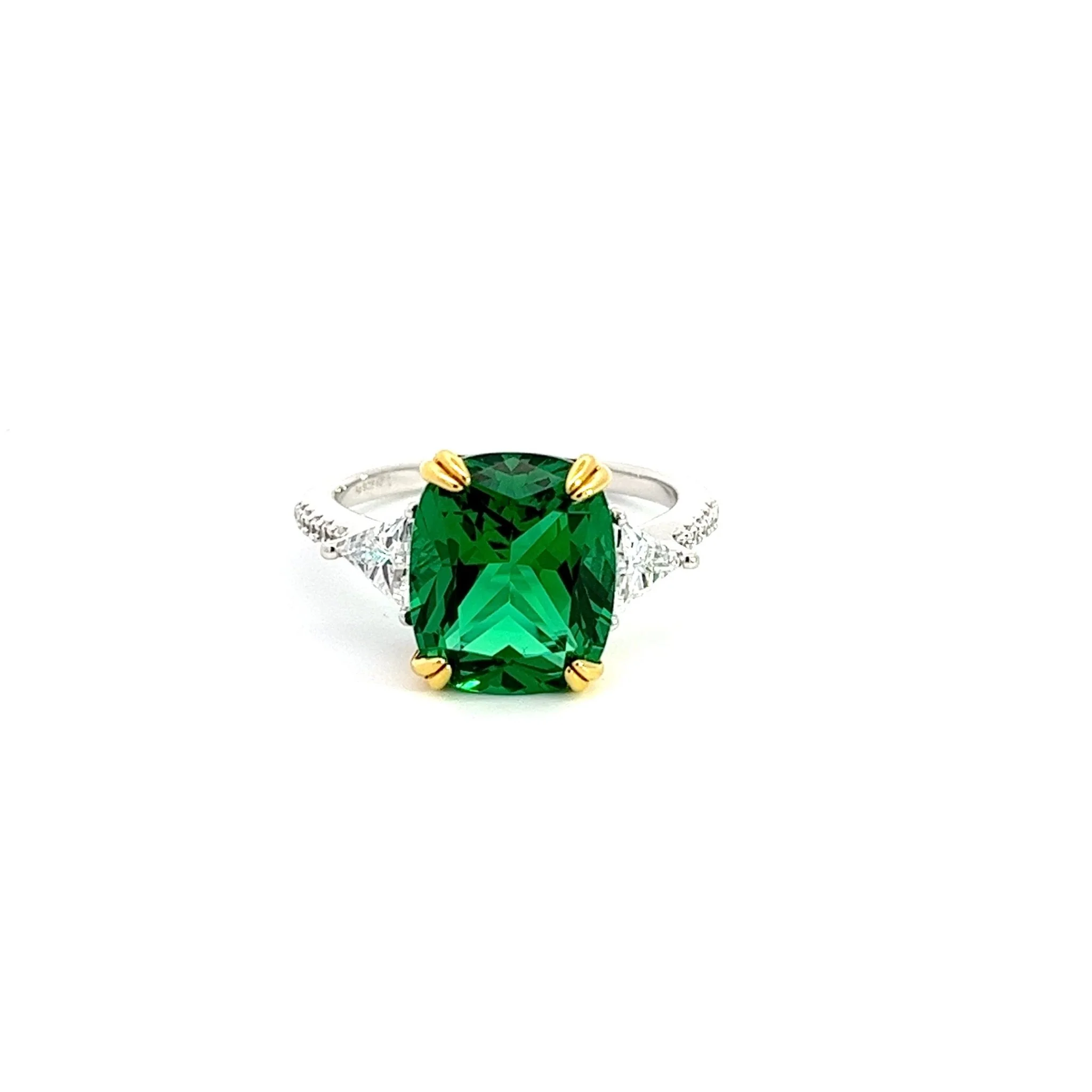 Elongated Cushion Cut Karolina White Silver Ring - Image 9