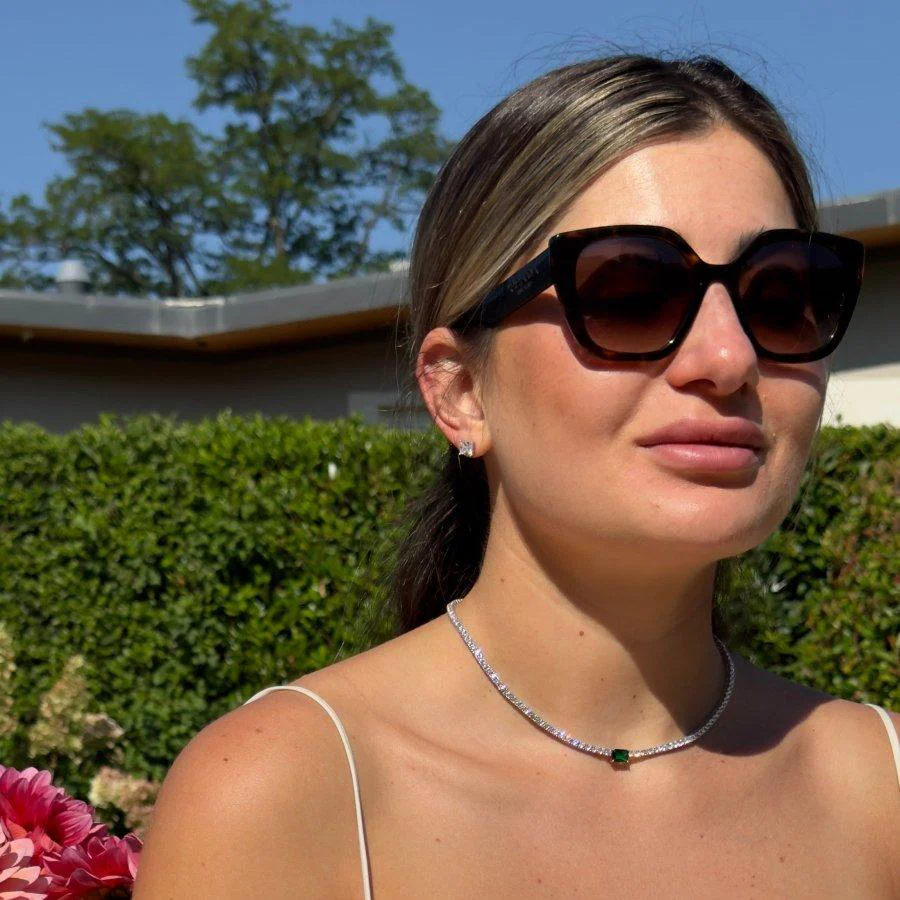 Classic Baguette Center Silver Choker - Image 5