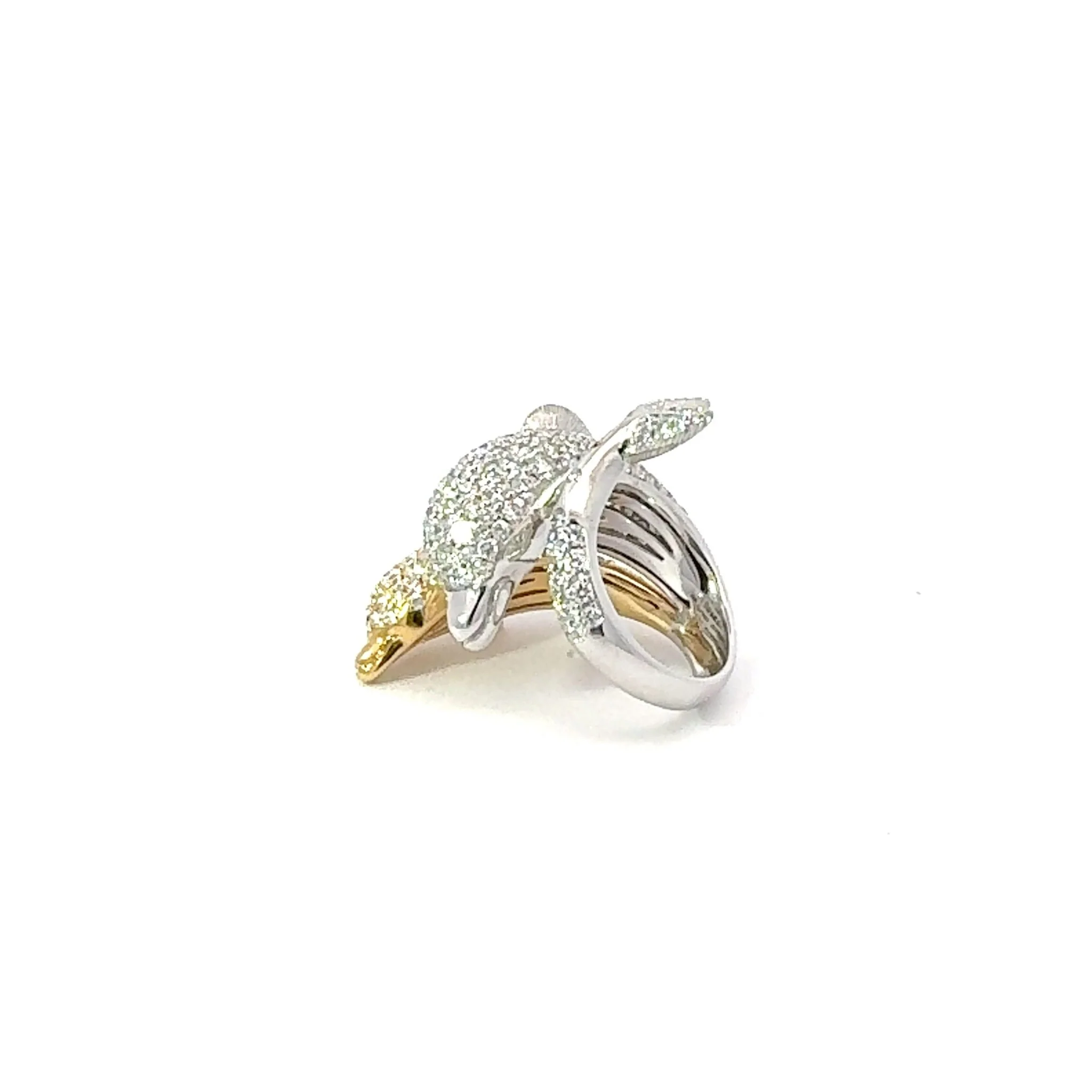 Dolphin Diamond White 18K Gold Exclusive Ring - Image 4