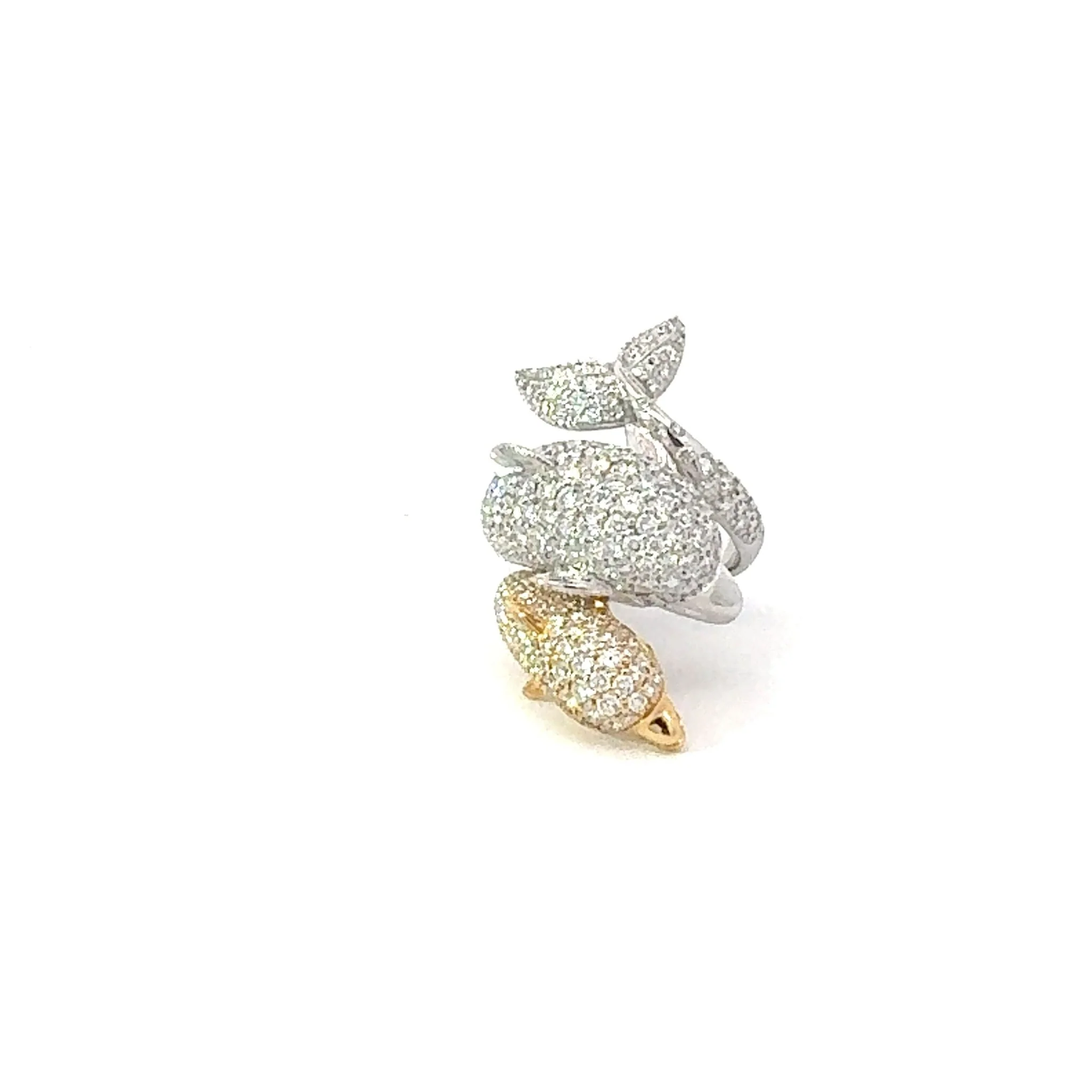 Dolphin Diamond White 18K Gold Exclusive Ring - Image 5