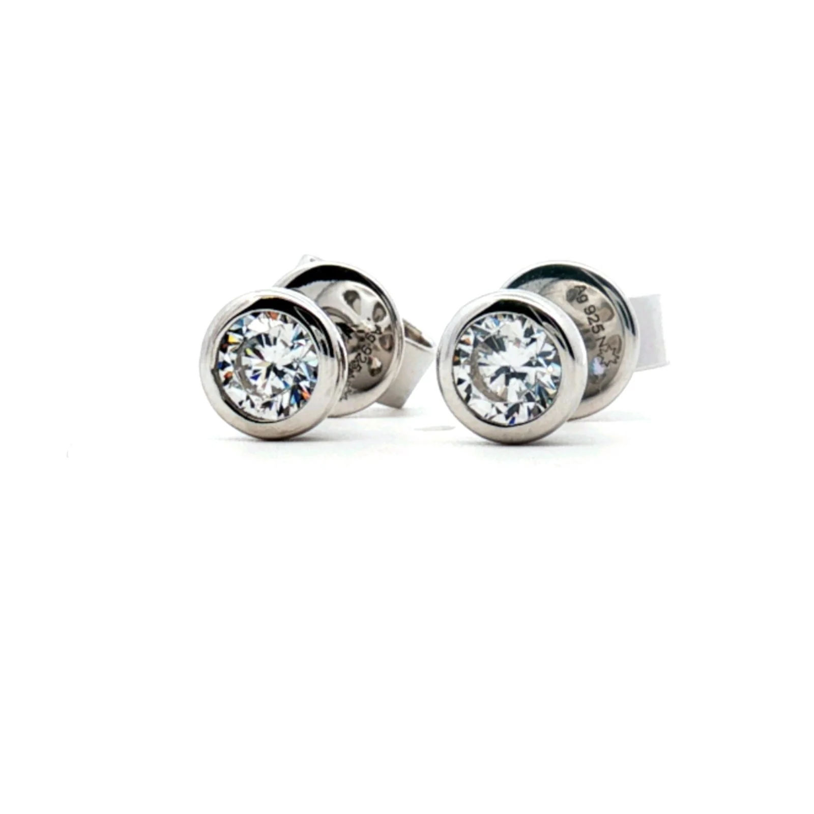 Silver Sparkle Stud Earrings - Image 3
