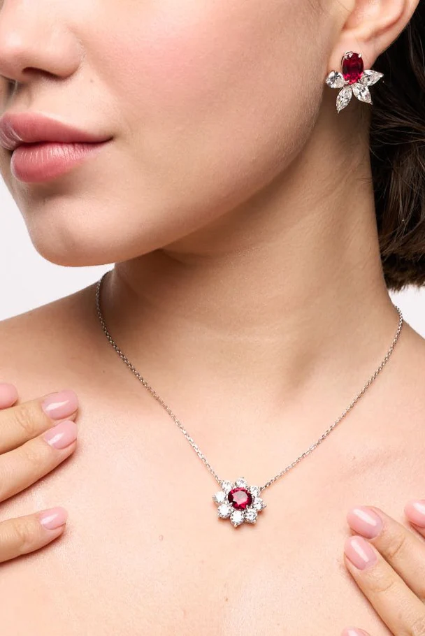 Ruby Silver Necklace - Image 4