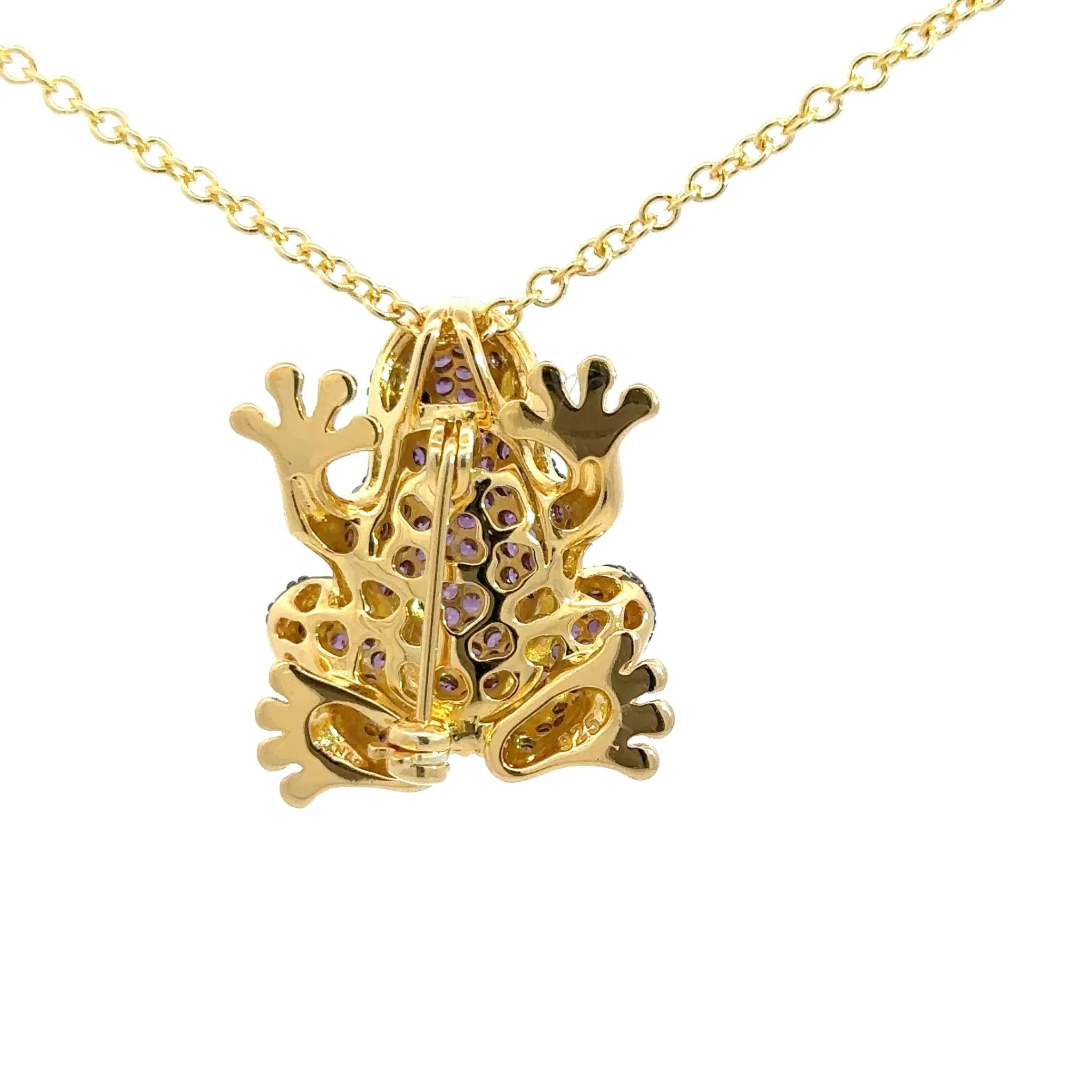 Lucky Purple Frog Silver Pendant - Image 4